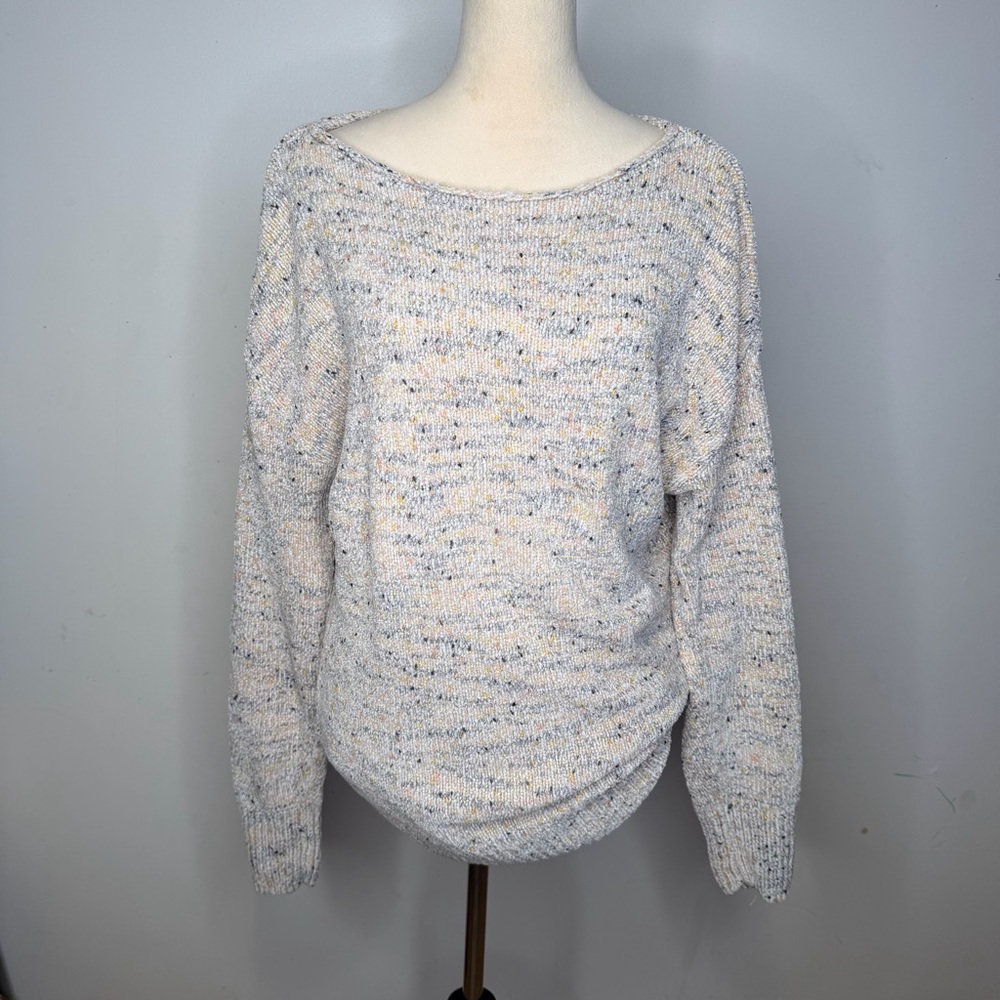 Prana Cypris Marled Chenille Sweater Soft & Cozy Boatneck Pullover Size M